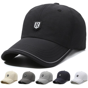 Quick Dry Baseball Cap Polyester Reflective Brim Sun Protection Outdoor Sport Hat Men Women Letter R Logo Breathable