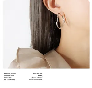 Detailed view of silver heart-shaped twisted earrings in surgical titanium steel