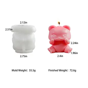 Stampo in silicone panda per candele fai da te e gesso con misure dettagliate