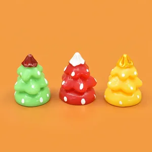 Christmas Tree Resin Charms DIY Craft Accessories Colorful Miniature Food Play Decorations For Phone Case Slime