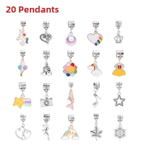 Detailed view of 20 pieces DIY ocean theme jewelry charms with colorful enamel finish