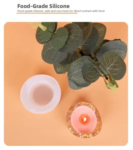 Moule en silicone de qualité alimentaire pour bougies avec produit fini en résine rose