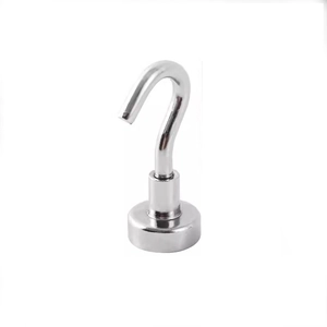 Strong magnetic hook made of silver metal with high gloss chrome finish for organization
