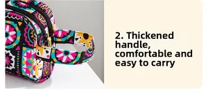 Détail de la poignée épaissie avec couture renforcée sur une trousse à fleurs