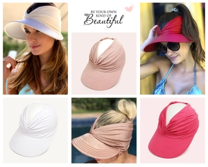 Detailed collage of multi-color wide-brim sun hats showing fabric texture and vibrant tones