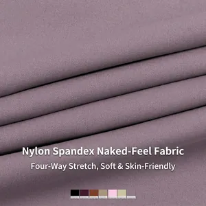 Morandi purple nude-feel sports bra made of high-stretch nylon spandex fabric