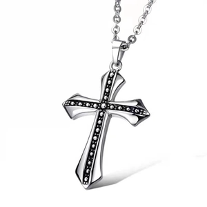Cross Pendant Necklace Retro Gothic Titanium Steel Alloy Hip Hop Vintage Fashion Jewelry For Men Unisex