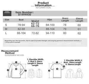 Detailed size guide table for sexy mesh V-neck mini dress including S, M, and L measurements