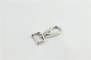 Polished silver swivel lobster clasp with D-ring for handbag shoulder straps
