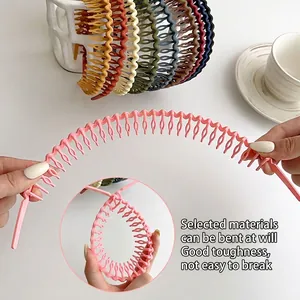 Morandi non-slip wavy headband with teeth made of highly flexible plastic in multiple colors