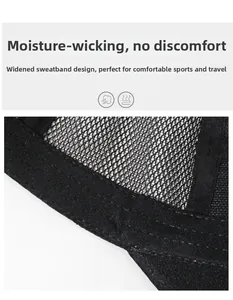 Macro shot of the black mesh cap interior featuring a widened moisture-wicking sweatband