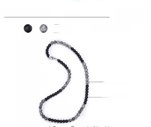 6mm matte black beads and natural map stone necklace specifications with weight details