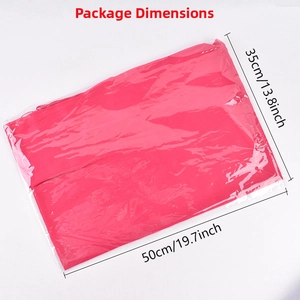 Fuchsia cashmere scarf in packaging with size dimensions 50cm x 35cm