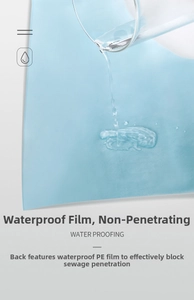 Macro shot of disposable toilet seat cover showing waterproof PE film and leak-proof layer