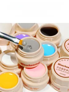 Macro detail of high-viscosity Japanese solid cream nail gel in multiple vibrant colors