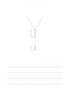 Detailed view of s925 sterling silver Y-shaped long necklace with pendant size dimensions