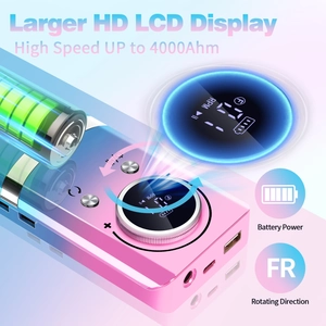 Ponceuse à ongles électrique avec écran LCD HD et batterie 4000mAh dégradé rose bleu