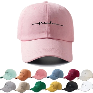 Freedom Letter Embroidery Baseball Cap Polyester Casual Sun Protection Curved Brim Adjustable Outdoor Hat Women Men