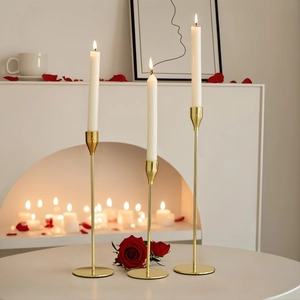 Modern Metal Candlestick Holders For Taper Candles Nordic Minimalist Wedding Candlelight Dinner Table Decor Electroplated