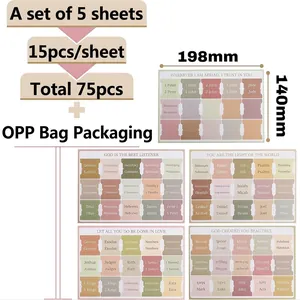 Minimalist Morandi bible index tabs set with 75 pieces for scripture journaling and indexing