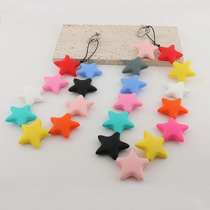 Detailed macro view of colorful star-shaped beaded phone lanyards with metal buckles