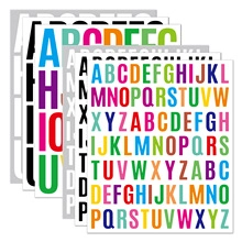 Detailed view of colorful waterproof alphabet name stickers for kids school supplies