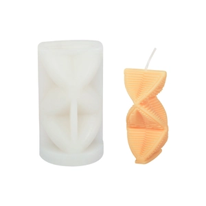 Molde de silicona para vela de columna en espiral con escultura de cera artesanal