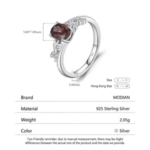 Retro S925 sterling silver ring with oval dark red gemstone and micro-pave diamonds