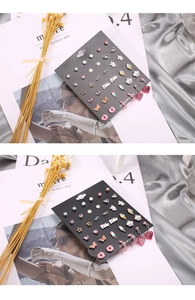 Detailed set of colorful enamel stud earrings including donuts and rainbow shapes