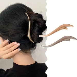 Minimalist Metal Brushed Hair Clip S-Shaped Duckbill Alligator Styling Hairpin Fashion Elegant Headwear For Women Girls