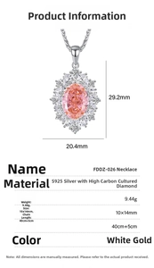 S925 Sterlingsilber künstlicher rosa Diamant Cluster Anhänger Halskette edler Schmuck.
