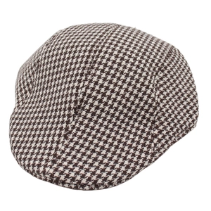 Vintage Houndstooth Flat Cap Cotton Blend Tweed Texture Retro British Ivy Newsboy Hat For Men Women Classic Accessory