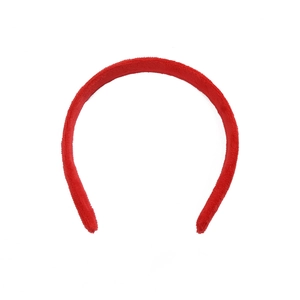 Soft plush red headband for women, stylish high-crown hair accessory for autumn and winter