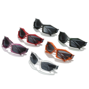 Futuristic geometric cat eye sunglasses in various colors for trendy streetwear look
