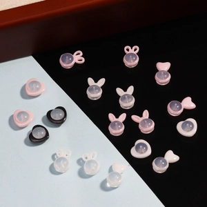 Heart Rabbit Ears Ceramic Earring Backs Stoppers Accessory For Stud Earrings Jewelry Making Finding For Women