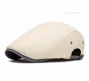 Detail of adjustable metal buckle and contrast brim on off-white ivy cap