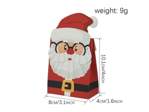 Detailed Santa gift box dimensions 10.1x8x4cm with weight specs for Christmas candy packaging
