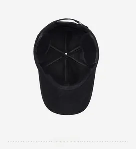 Internal view of wool baseball cap showing ear flaps and sweatband lining