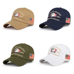 Gorras de béisbol con bordado de águila USA para el 250 aniversario en caqui y azul