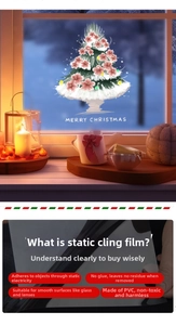 Détail du sticker de Noël en PVC pour fenêtre avec adhésion statique et Merry Christmas