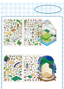Detailed PET stickers and scenery card set for DIY miniature garden and starry hotel themes