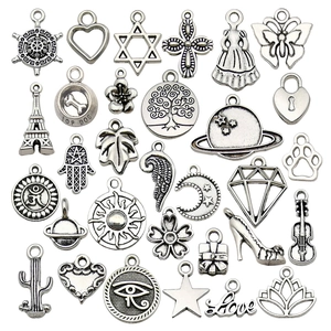 Antique Silver Alloy Charms Vintage Metal Pendants For DIY Jewelry Making Bracelet Necklace Keychain Accessories