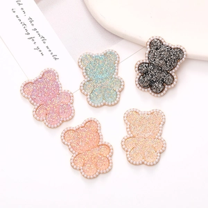 Sparkling Bear Jewelry Charms DIY Accessories With Alloy Rhinestone And Imitation Artificial Pearl Cute Animal Design Craft Part
