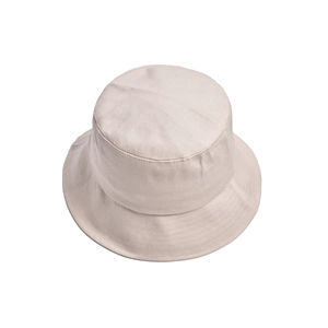 Close-up of beige twill cotton sun hat showing clean texture and stitch detail