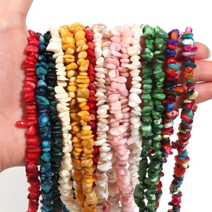Irregular Crushed Stone Chips Natural Shell Coral DIY Loose Beads Stranded Drilled For Jewelry Making Crafting