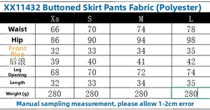Detailed size chart showing measurements for the summer halter top and skirt set