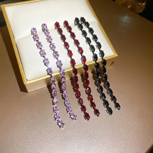 Orecchini Pendenti A Frangia Lunga Con Zircone Marquise E Perno In Argento Sterling 925 Per Donna Gioielli Eleganti