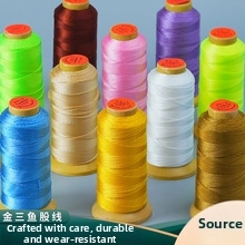 Detail view of colorful high-strength thread spools for DIY jewelry making and knots