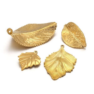 Stainless Steel Leaf Pendants For DIY Jewelry Making Necklaces Earrings Nature Style Vintage Accessories