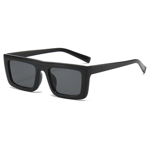 Classic black square frame sunglasses with grey lenses for men and women